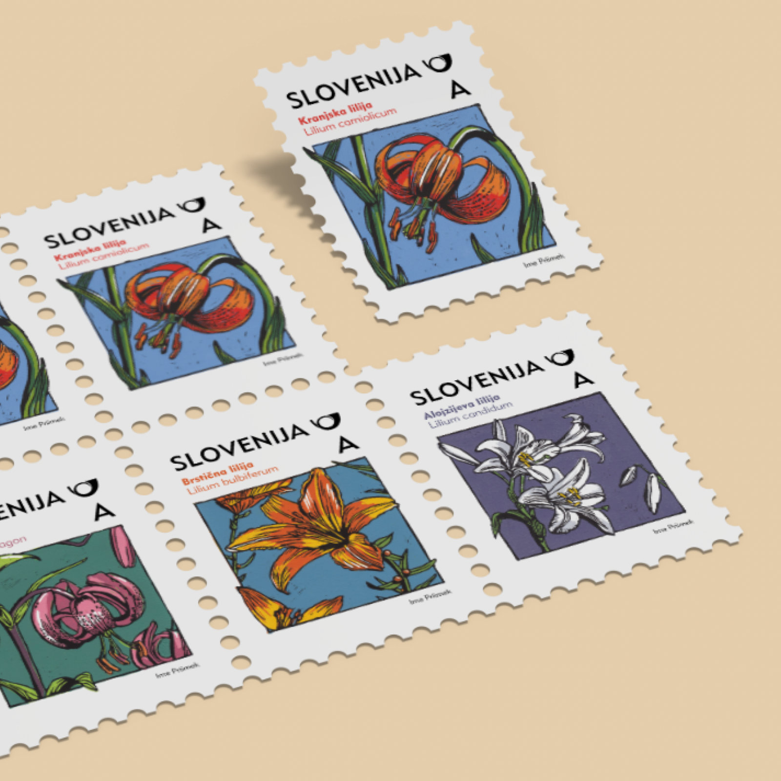 Flora: Lilies — postage stamps set